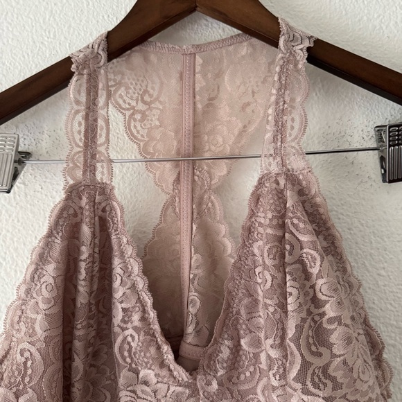 Lace Bralette XL Racerback Floral Feminine Supportive Dainty Layering New - Picture 3 of 11